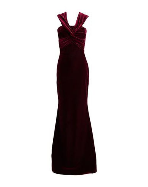 Woman Maxi dress Burgundy Size 2 Polyester, Polyamide, Elastane