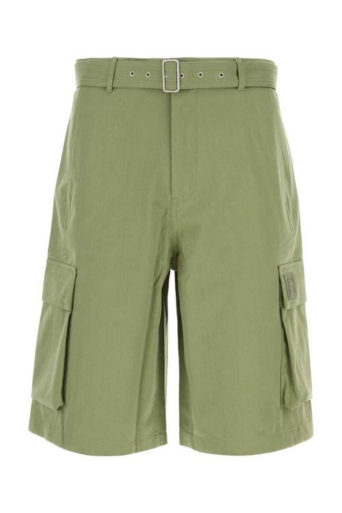 Maison Kitsune Cotton Cargo Bermuda Shorts — Green