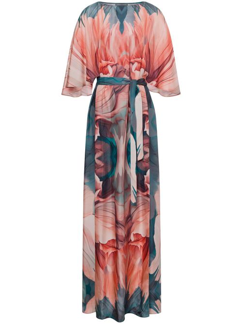 Watercolour silk dress - Blue