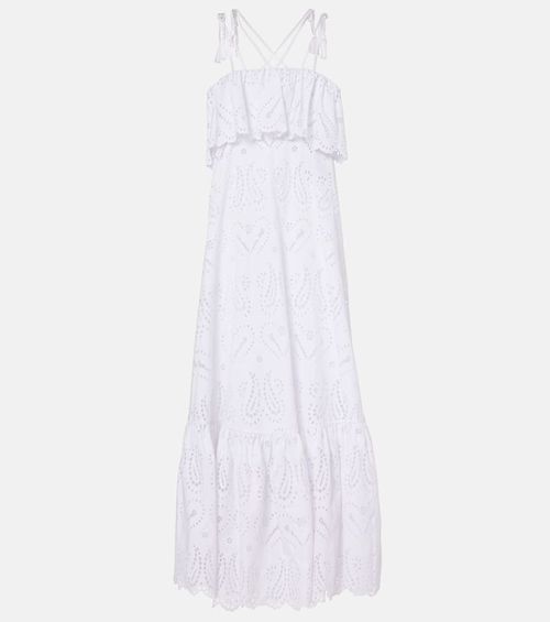 Printed cotton-blend maxi dress