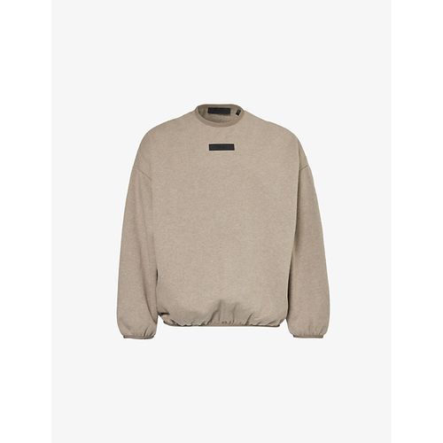 Mens Heather Grey Essentials Brand-patch Cotton-blend Sweatshirt S