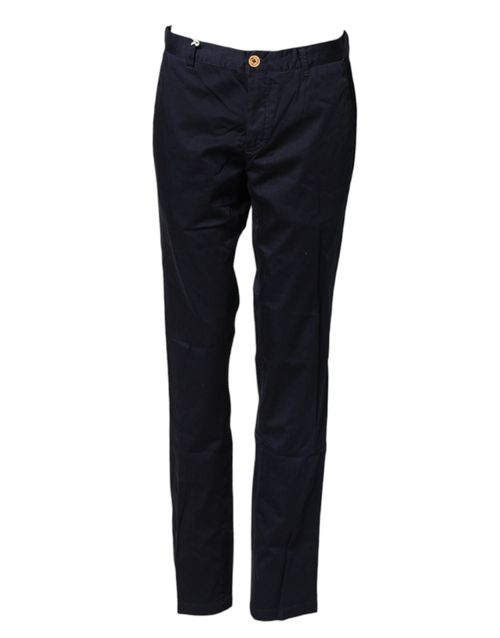 Domenico Tagliente Navy Blue Straight Chino Mid Waist Women's Pants Pre-Owned