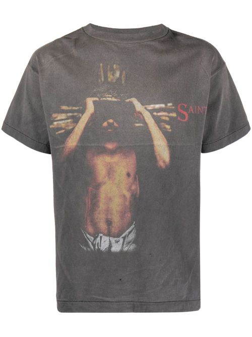 Graphic-print cotton T-shirt - Black