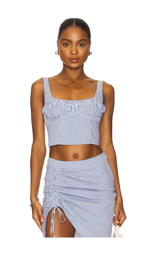 Fleur du mal Poplin Bustier Top in Baby Blue. -  4 also in 0