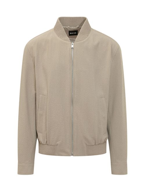 Beige Mock Collar Jacket