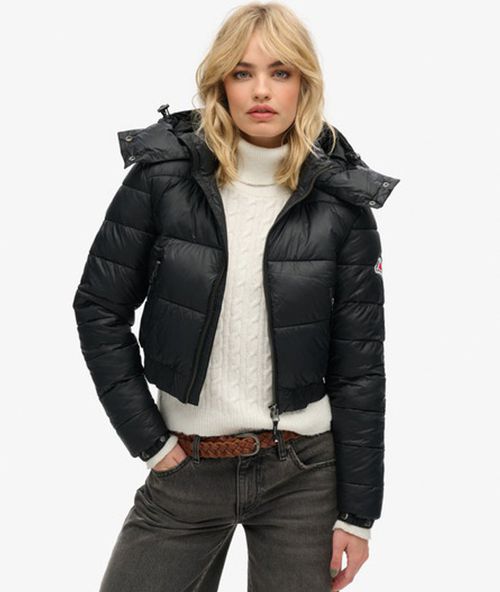 Superdry Women's Women's Crop Hooded Fuji Jacket Black