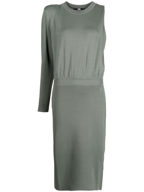Asymmetric knit dress - Green