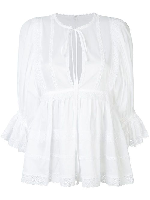 Frill detail tunic - White