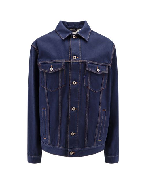 -Giubbini in denim con stampa floreale-Uomo
