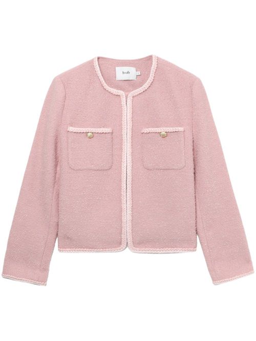 Braided-trim tweed jacket - Pink