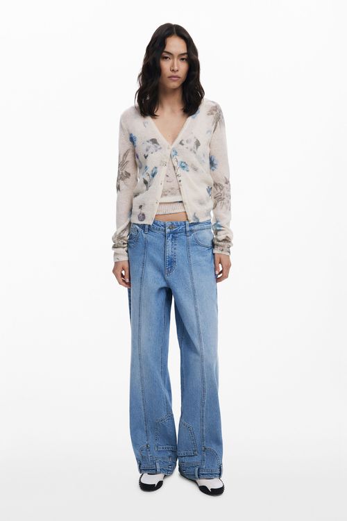 Straight jeans with inverted effect