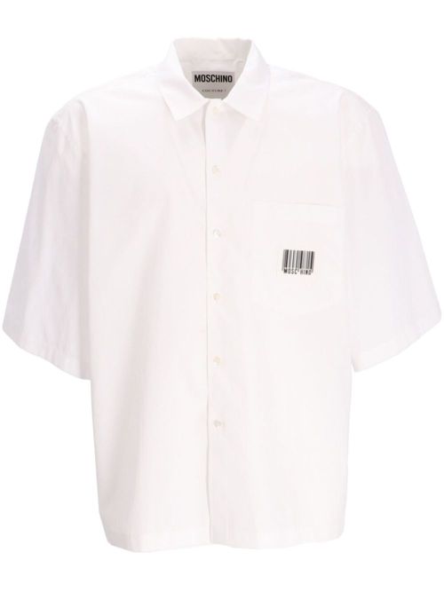 Barcode poplin shirt - White