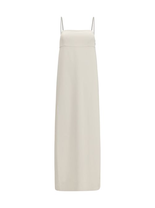 Silk with Monili Chain Dress — White