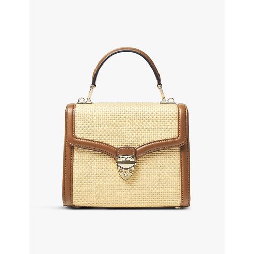 Womens Mayfair Midi Contrast-Weave Leather Shoulder Bag