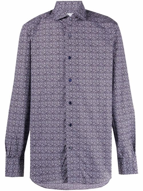 Micro floral-print shirt - Purple
