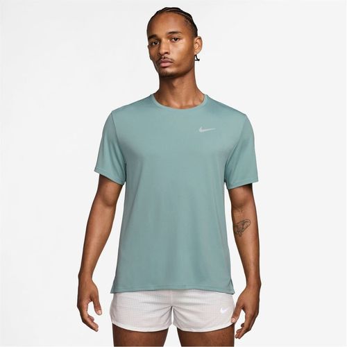 Nike Mens Miler Running Top in Cannon - Green - Sma