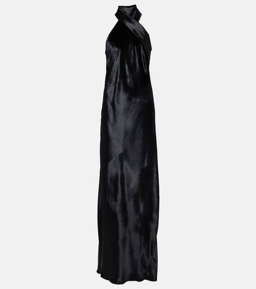 Pandora halterneck satin gown