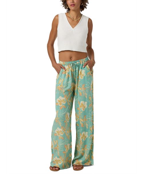 Women's Viscose Rosalie Tiki Printed Pants - Green