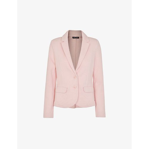 Womens Pink Slim-fit Notch-lapel Cotton-jersey Blazer