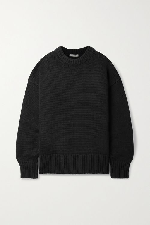 Essentials Ophelia Wool And Cashmere-blend Sweater - Black