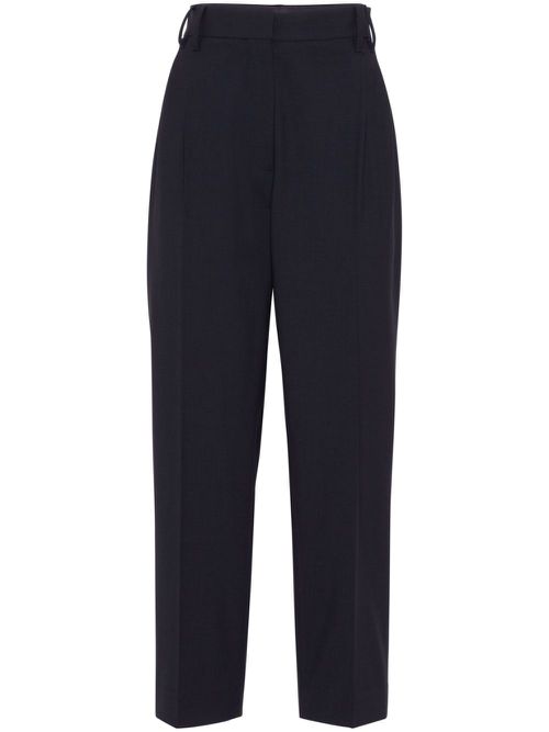 Pleated tapered trousers - Blue