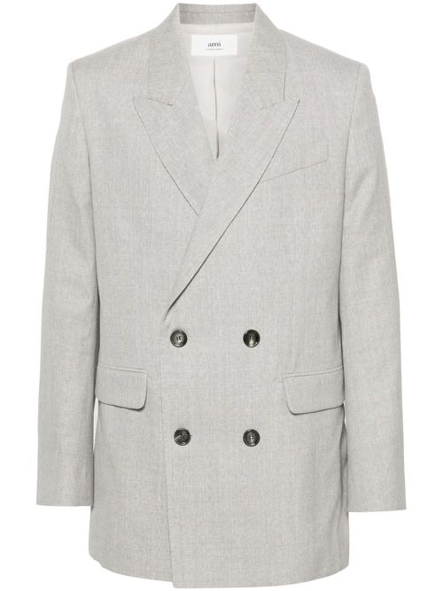 Double-breasted virgin wool blazers - Grey