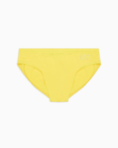 Swimming briefs with an elastic waist and drawstring