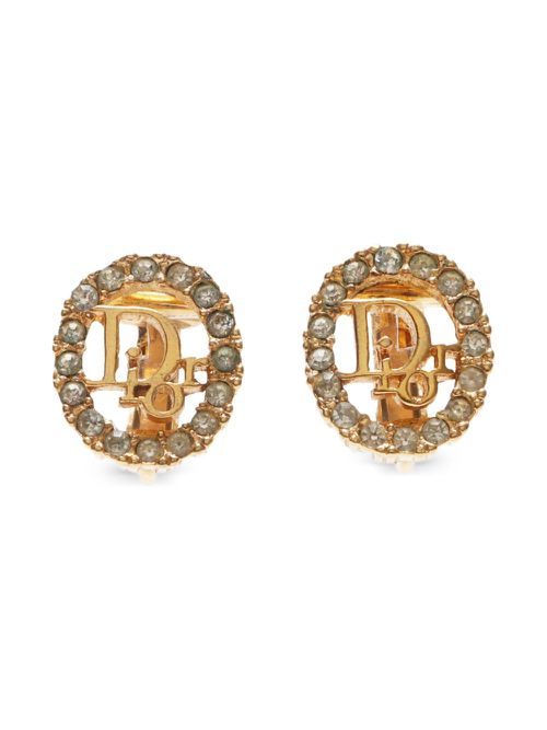 Christian Dior Pre-Owned 1990-2015 rhinestone-embellished earrings - Gold
