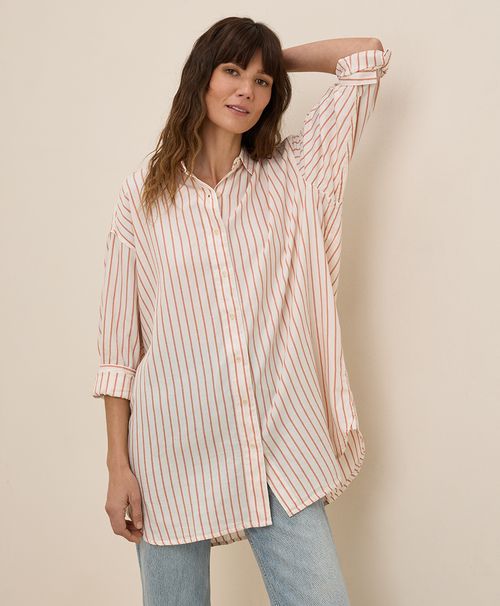 Women's Zuma Stripe Sunset Lightweight Cotton Oversized Shirt