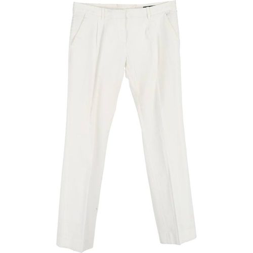 Balenciaga Women's Preloved Trousers in White Cotton in Ecru
