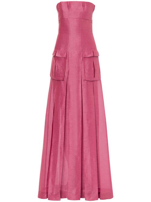 Strapless pleated-skirt dress - Pink