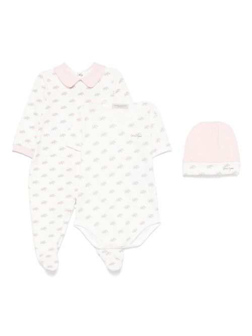 Elephant-print babygrow set - White