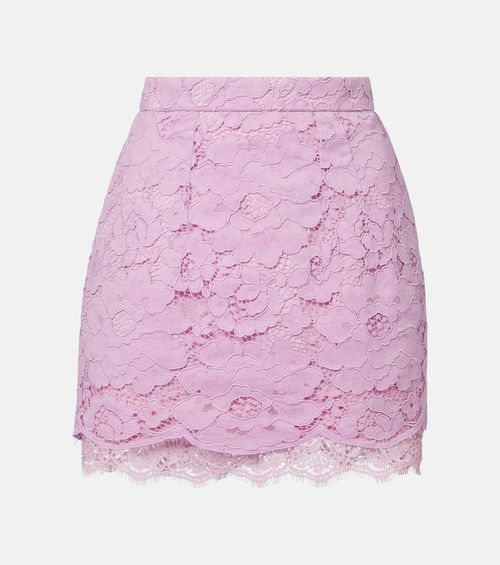 Cotton-blend lace miniskirt