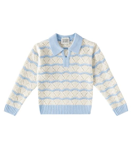 Scotch & Soda Kids Checked cotton-blend fleece sweatshirt