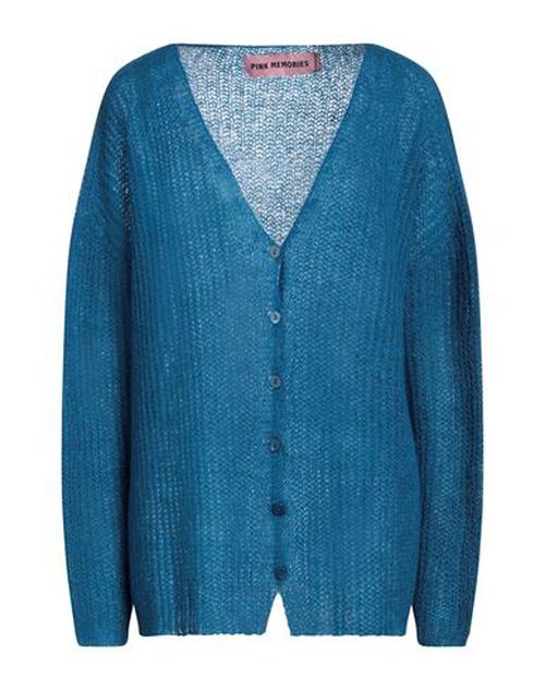 Pink Memories Woman Cardigan Blue Size 2 Acrylic, Mohair wool, Polyamide, Wool