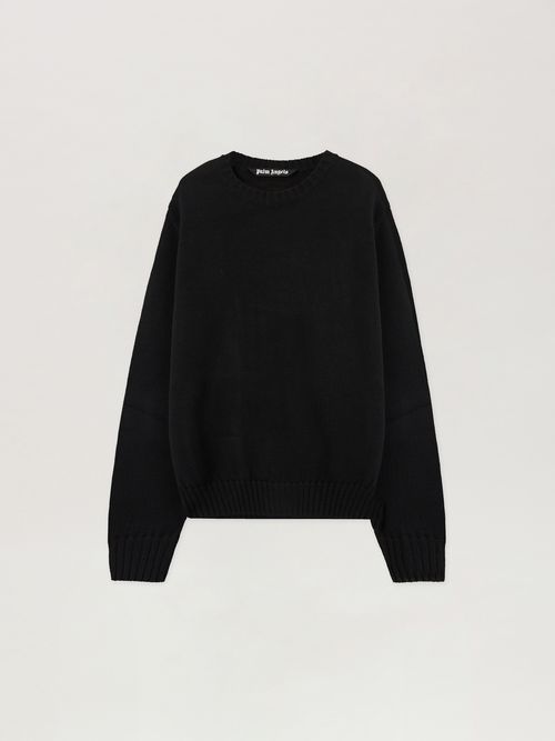 Back Curved Logo Sweater Man  Black Off White