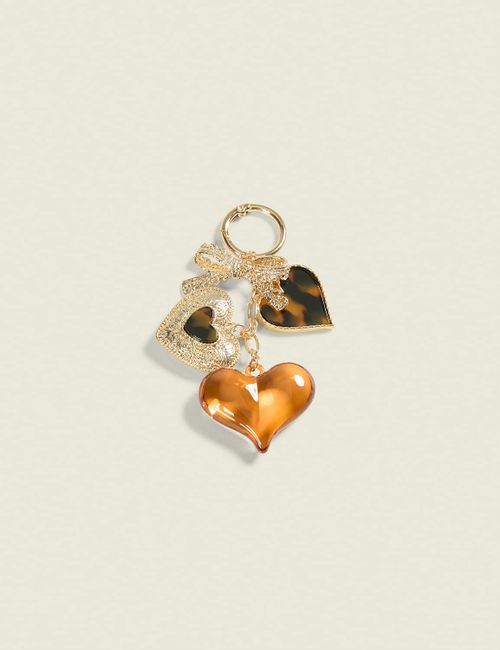 Tortoiseshell Print Heart Bag Char