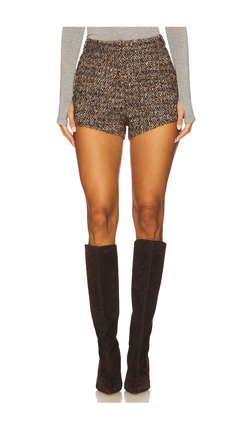 Line & Dot Clyde Short in Brown. - S also in L