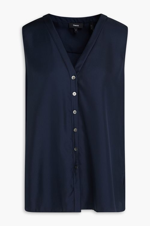 Silk-twill vest - Blue - M
