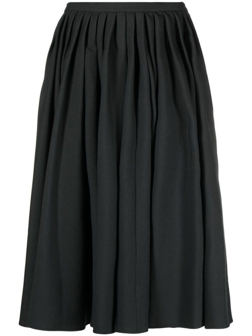 Pleated full wool skirt - Grey