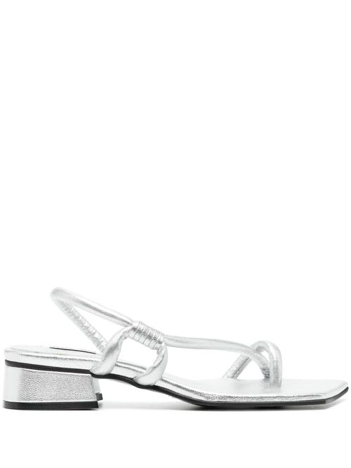 Noodle 40mm leather sandals - Silver