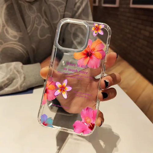 TEMU Pink Hibiscus Flowers Aesthetic Coquette Clear Phone Case Cover For Iphone 16 11 12 13 14 15 Pro Xr Case Birthday Christmas Gifts For Women Men
