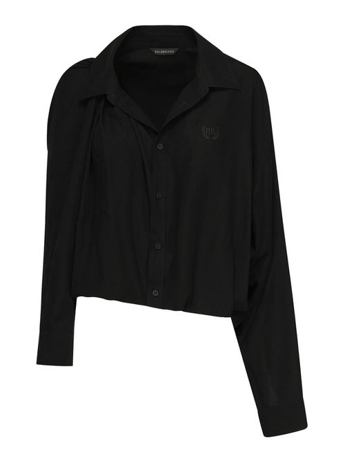 One-Shoulder Poplin Shirt