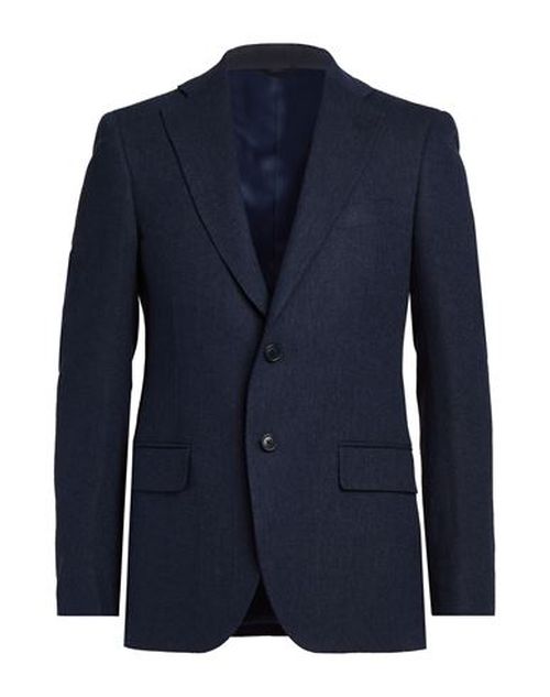 Man Blazer Blue Size 40 Linen, Cotton