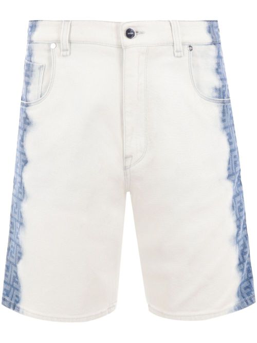 Bleached denim shorts - White