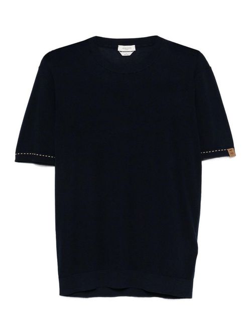 Navy Blue T-Shirt With Logo Patch