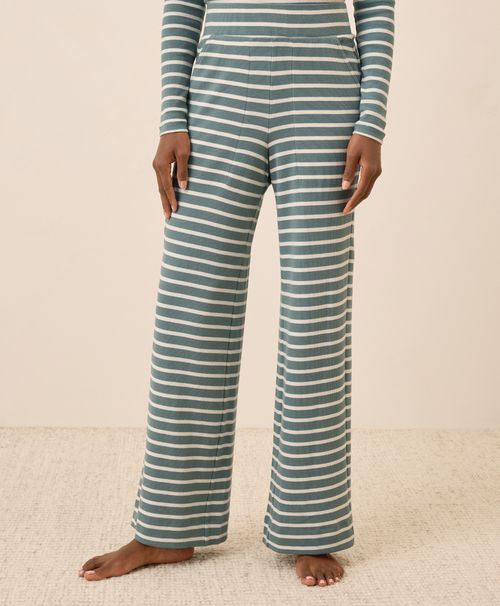 Women's Napa Stripe Easy Rib Wide Leg Lounge Pant