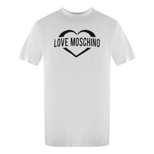 Love Moschino Bold Heart Logo White T-Shirt - White