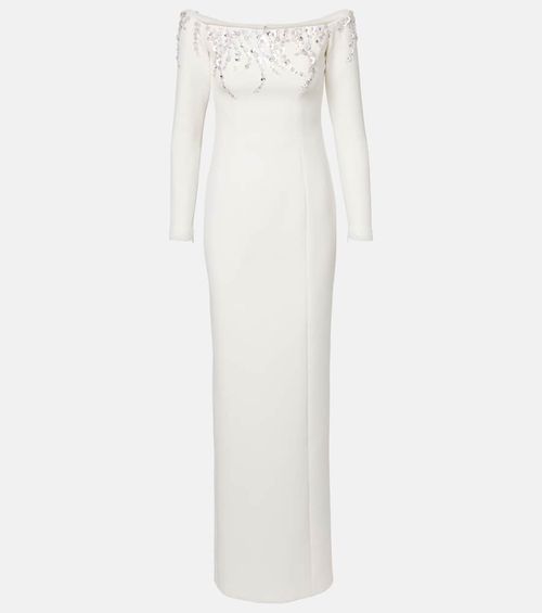 Bridal Gioia embellished crêpe gown