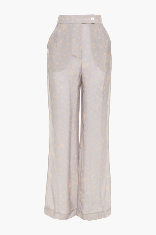 Printed cupro flared pants